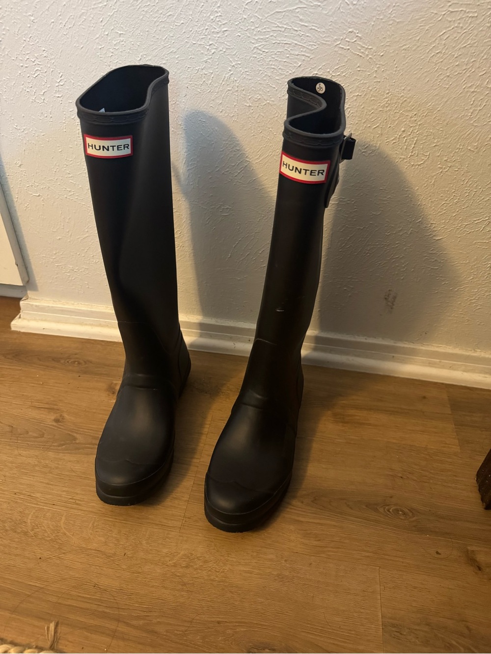 Hunter Matte Black Tall Rubber Wellington Boots - Picture 2 of 2